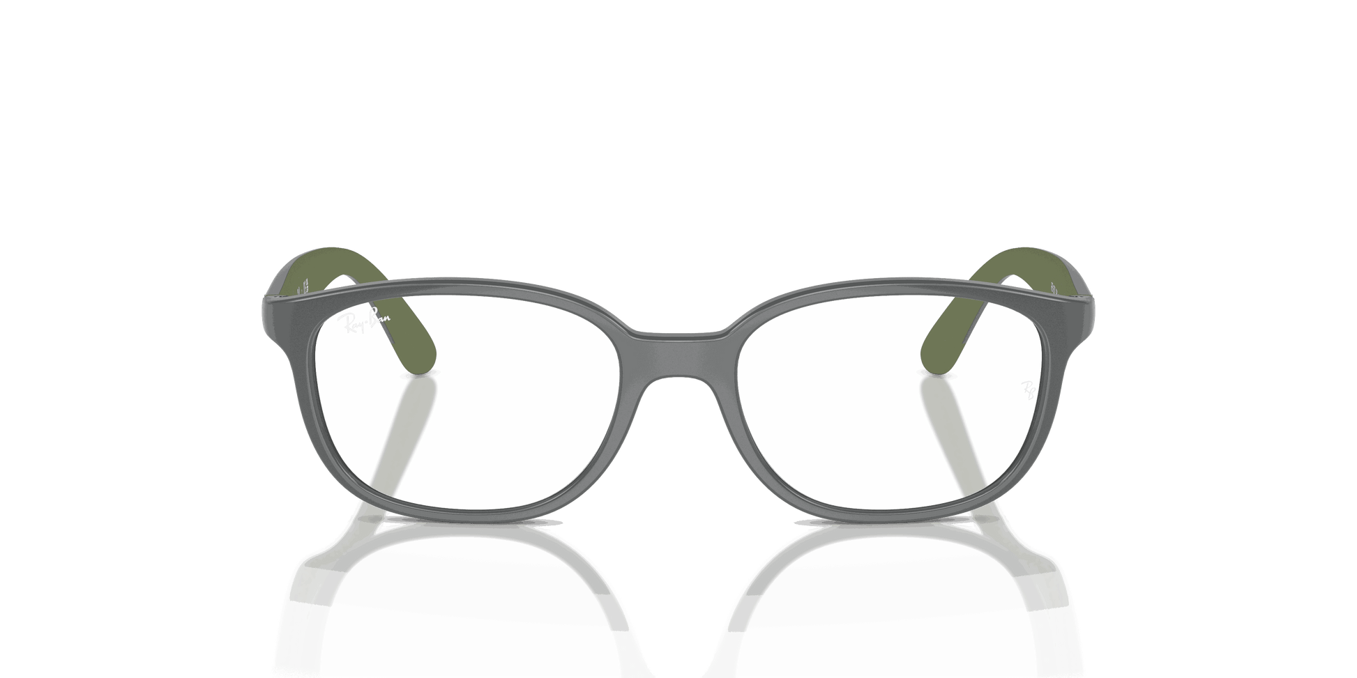 [Clear Lenses, Polished Dark Grey On Green Frame]