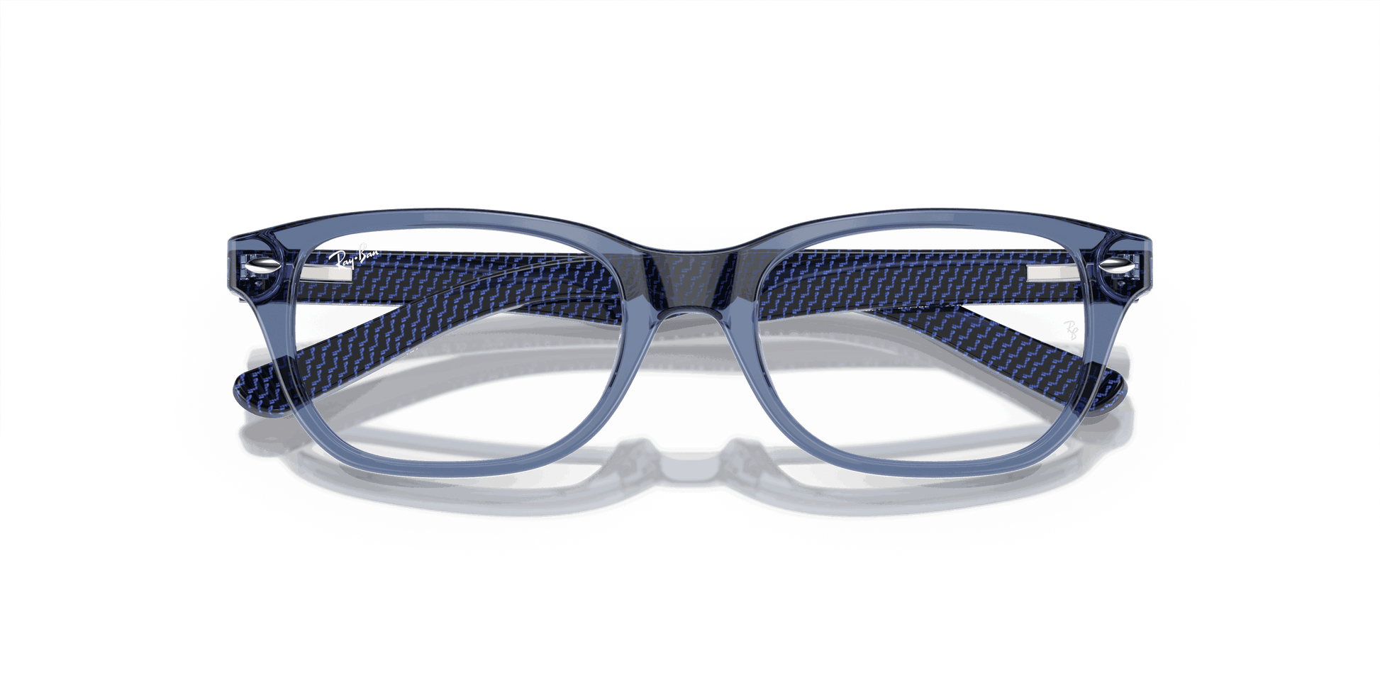 [Demo Lens Lenses, Polished Transparent Blue Frame]