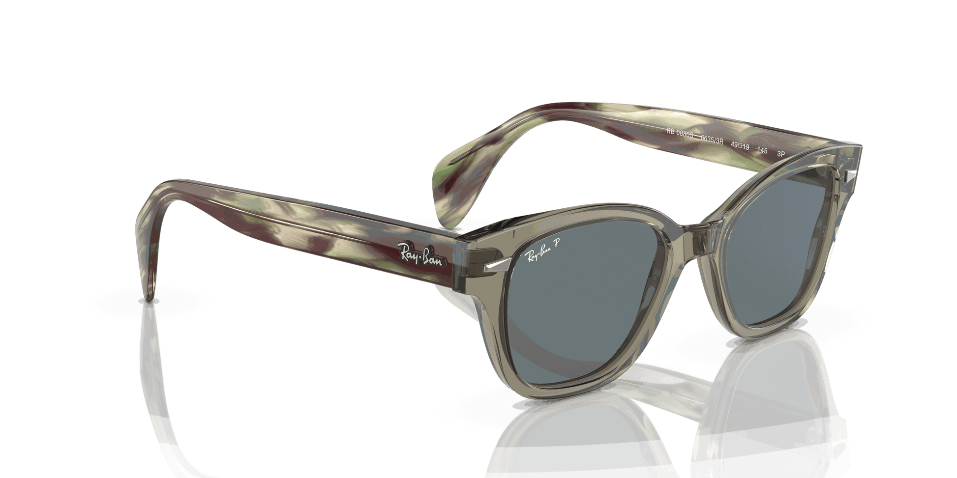 [Dark Blue Lenses, Polished Transparent Green Frame]