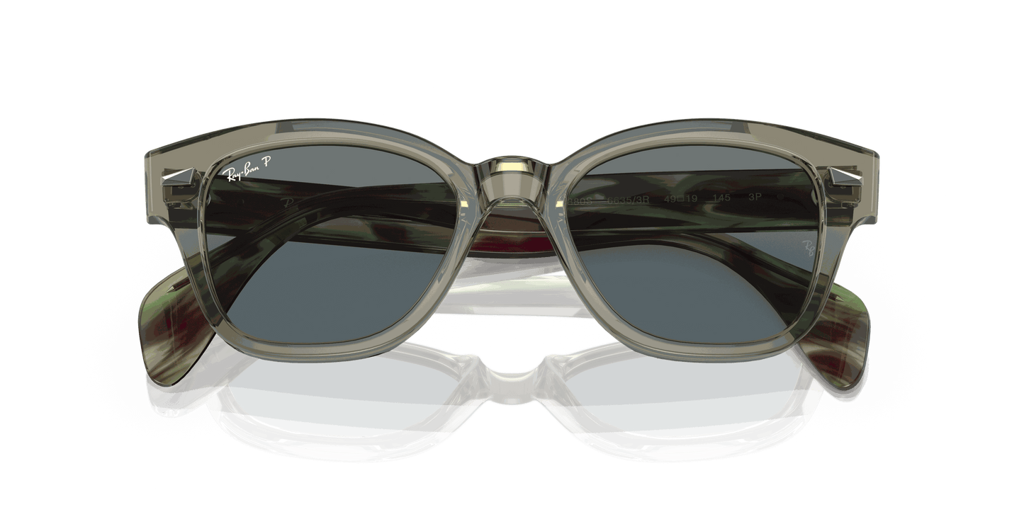 [Dark Blue Lenses, Polished Transparent Green Frame]