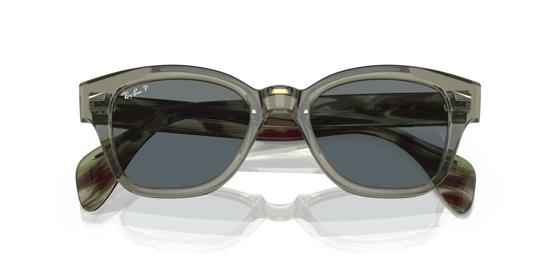 [Dark Blue Lenses, Polished Transparent Green Frame]