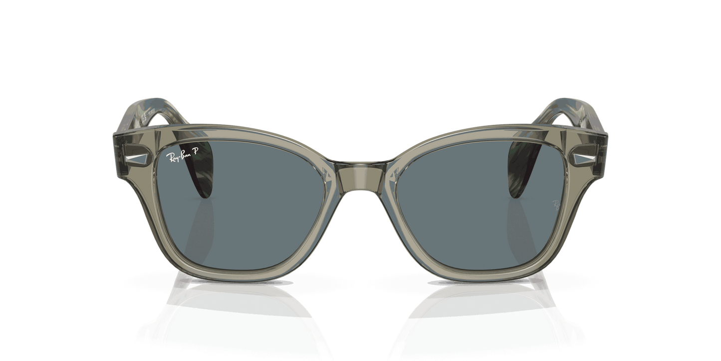[Dark Blue Lenses, Polished Transparent Green Frame]