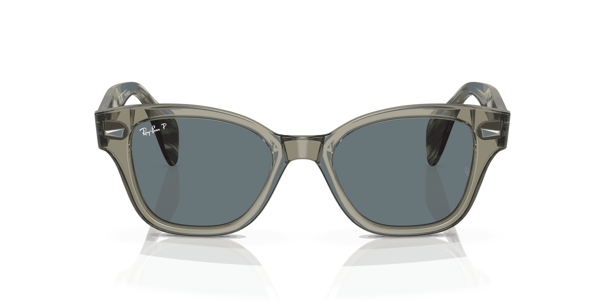 [Dark Blue Lenses, Polished Transparent Green Frame]