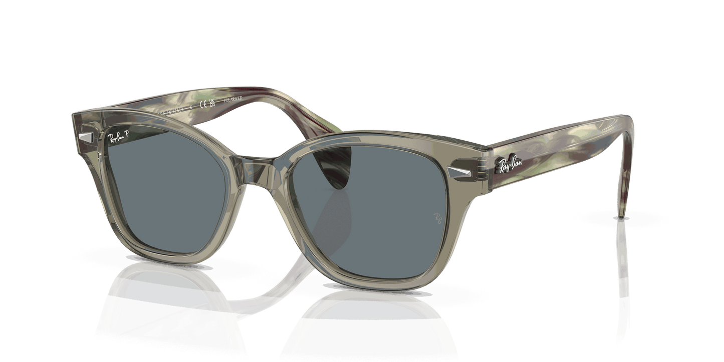 [Dark Blue Lenses, Polished Transparent Green Frame]