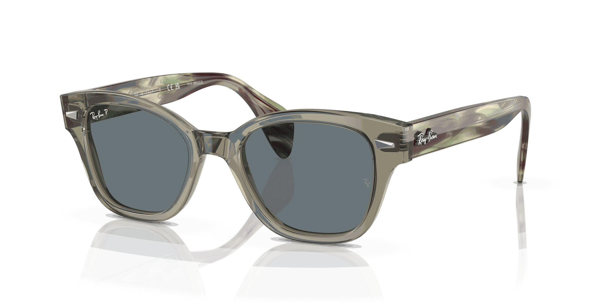 [Dark Blue Lenses, Polished Transparent Green Frame]