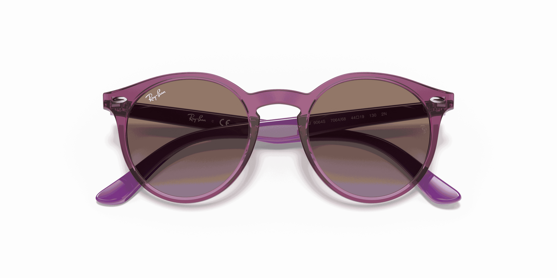 [Violet Gradient Brown Lenses, Polished Transparent Fuxia Frame]