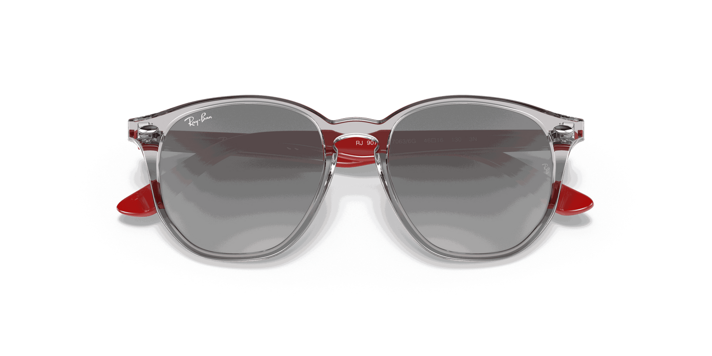 [Grey Mirror Silver Lenses, Polished Transparent Grey Frame]