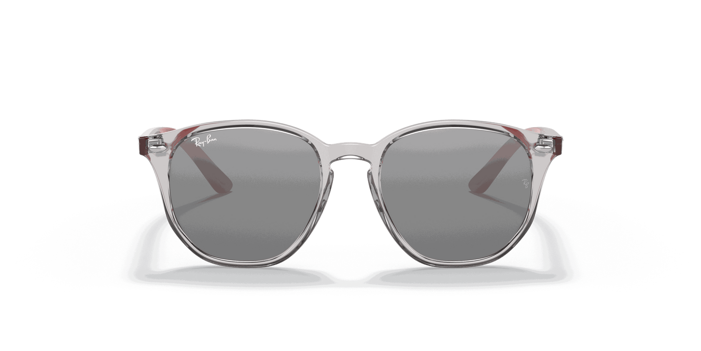 [Grey Mirror Silver Lenses, Polished Transparent Grey Frame]