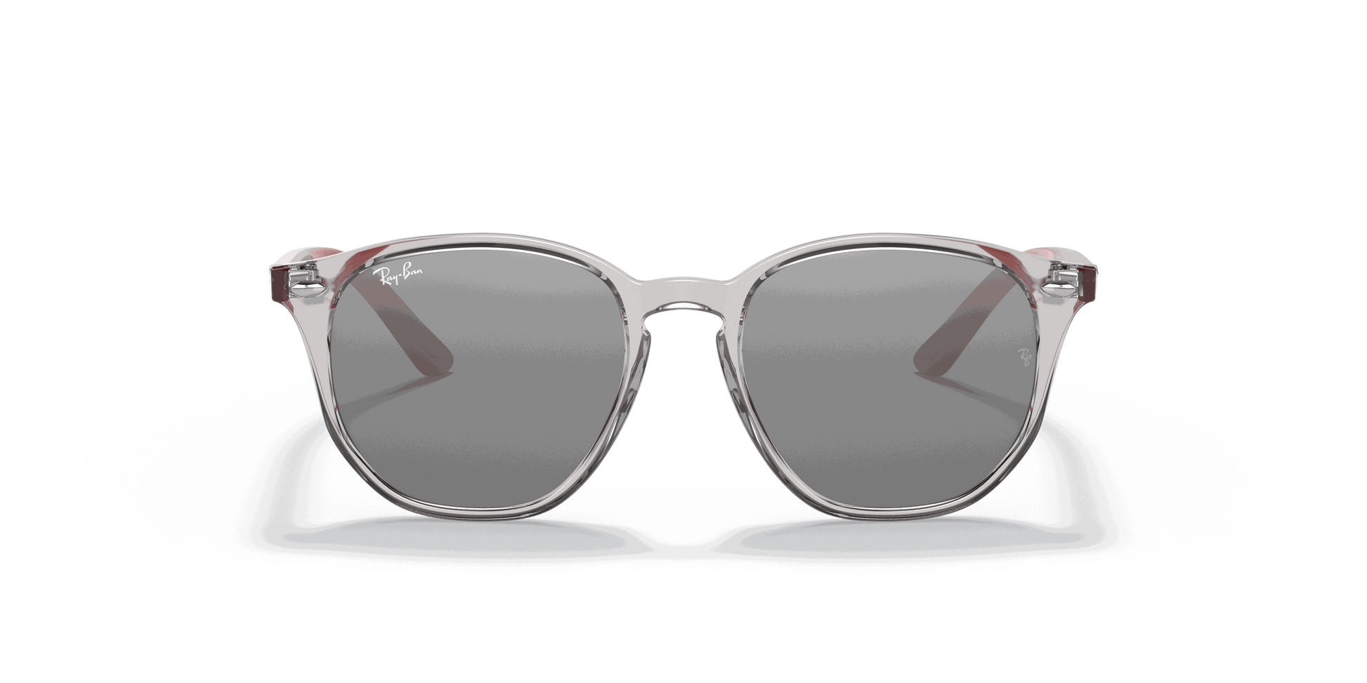 [Grey Mirror Silver Lenses, Polished Transparent Grey Frame]