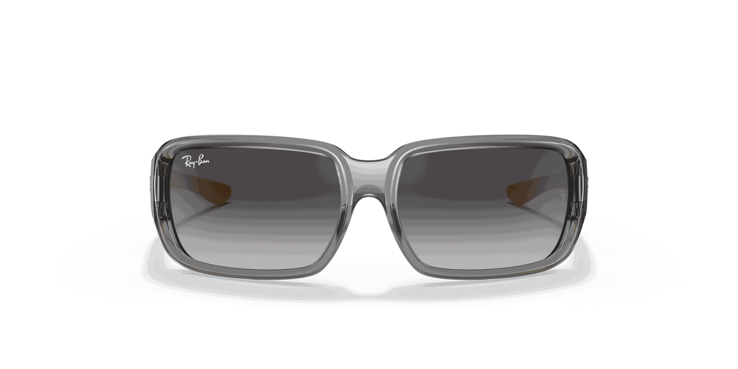 [Grey Gradient Dark Blue Lenses, Polished Transparent Grey Frame]