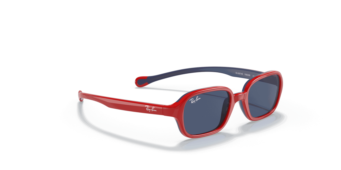 [Dark Blue Lenses, Polished Red On Blue Frame]
