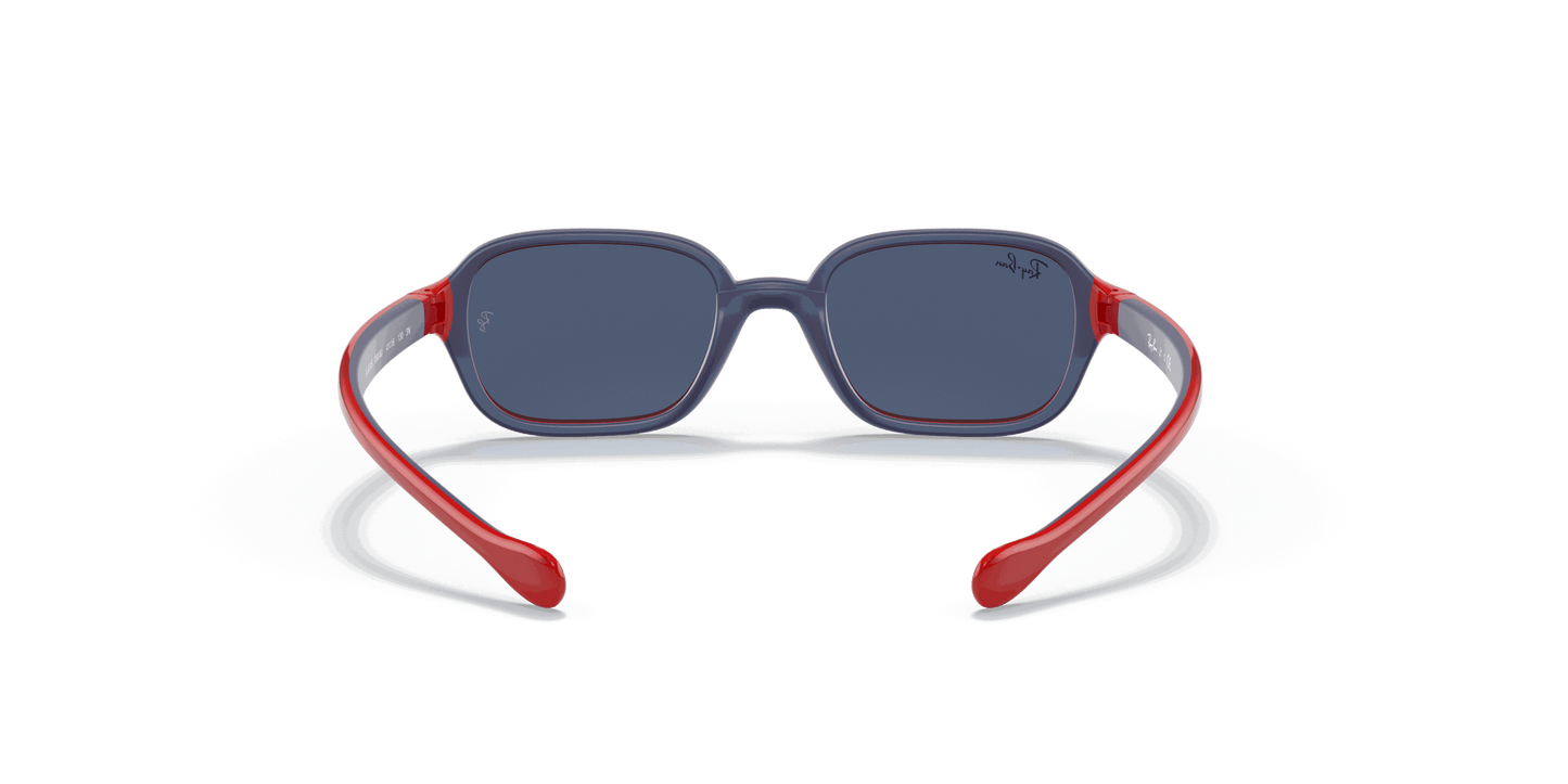 [Dark Blue Lenses, Polished Red On Blue Frame]