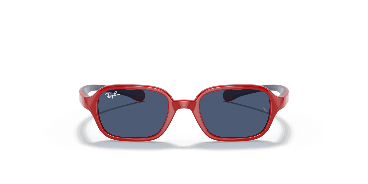 [Dark Blue Lenses, Polished Red On Blue Frame]