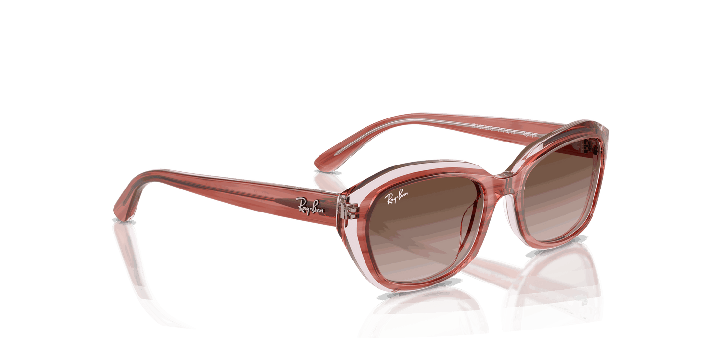 [Gradient Brown Lenses, Polished Striped Pink On Transparent Pink Frame]