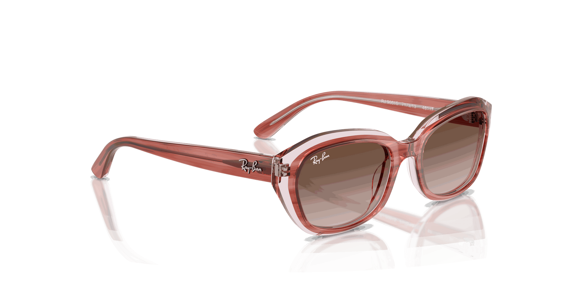 [Gradient Brown Lenses, Polished Striped Pink On Transparent Pink Frame]