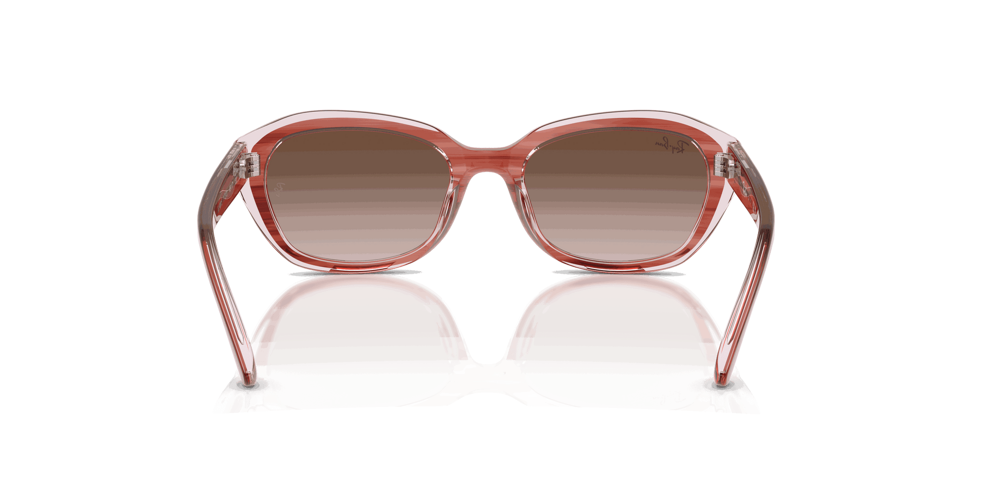 [Gradient Brown Lenses, Polished Striped Pink On Transparent Pink Frame]