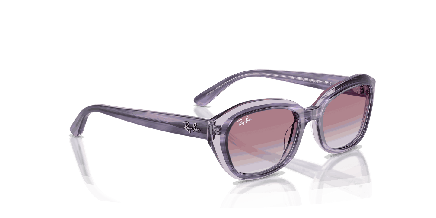 [Grey Gradient Violet Lenses, Polished Striped Violet On Transparent Violet Frame]