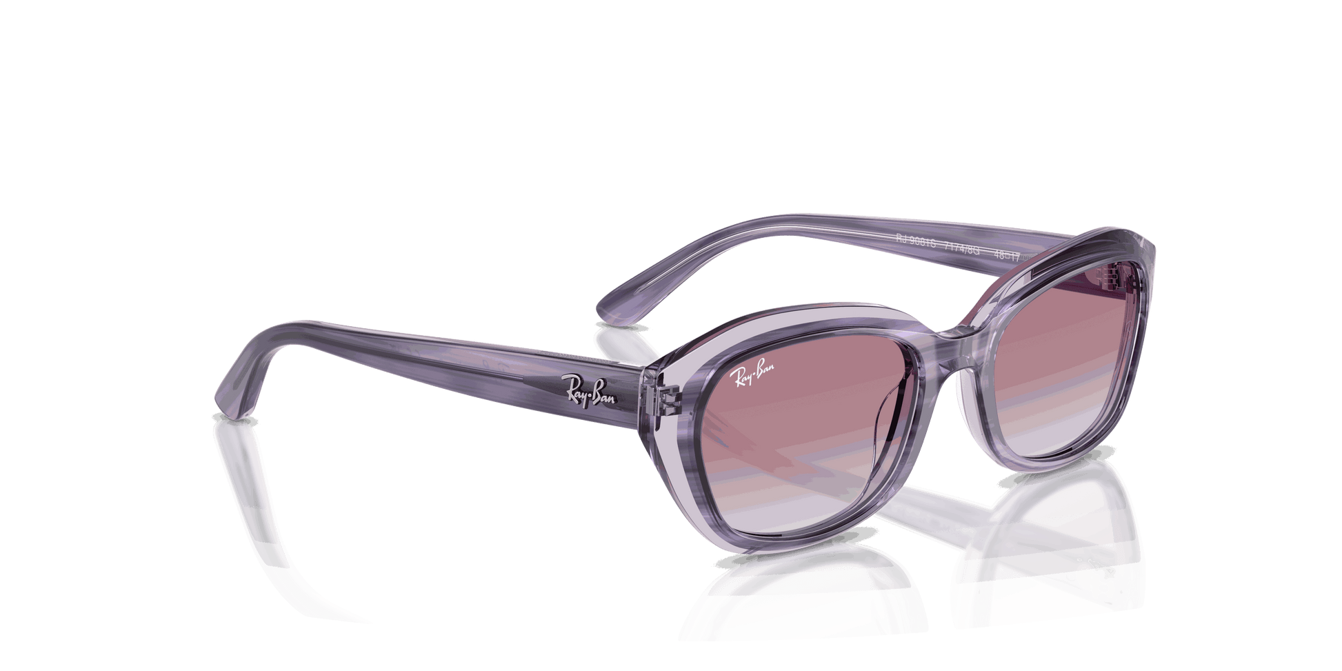 [Grey Gradient Violet Lenses, Polished Striped Violet On Transparent Violet Frame]