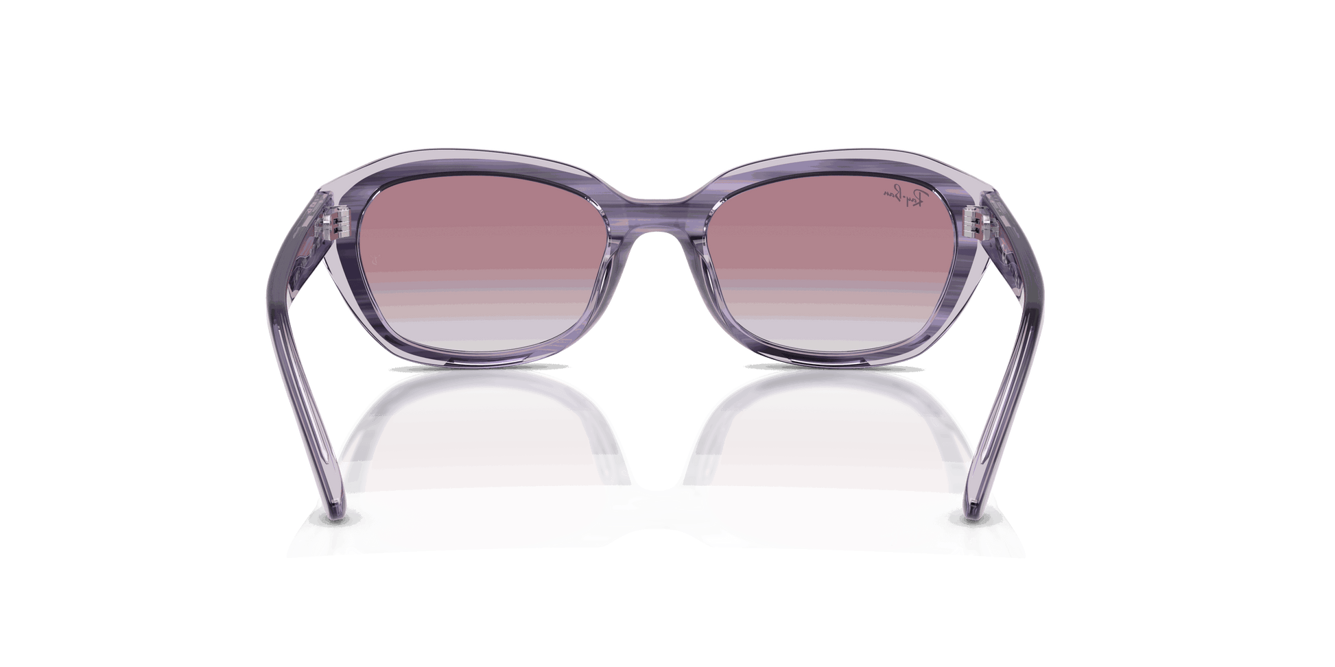 [Grey Gradient Violet Lenses, Polished Striped Violet On Transparent Violet Frame]