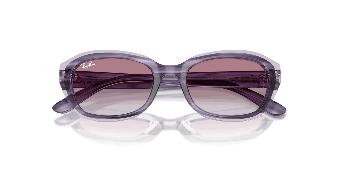 [Grey Gradient Violet Lenses, Polished Striped Violet On Transparent Violet Frame]