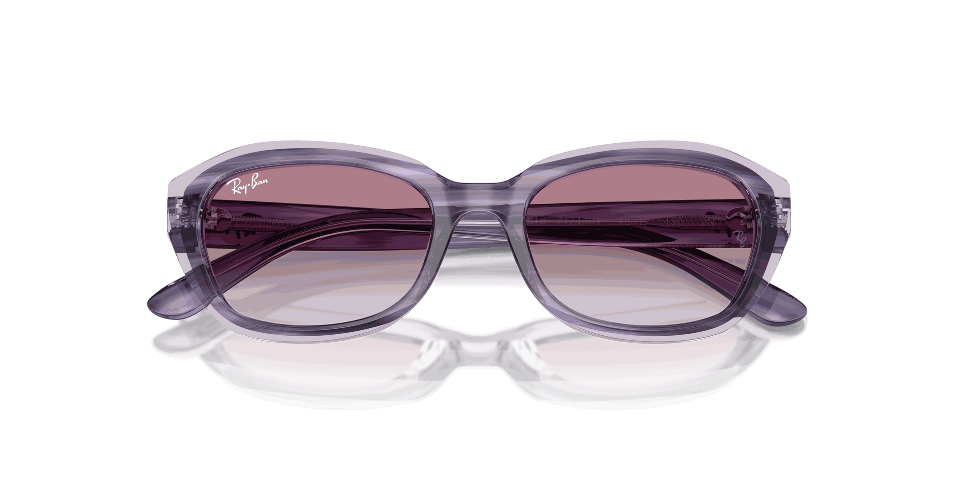 [Grey Gradient Violet Lenses, Polished Striped Violet On Transparent Violet Frame]