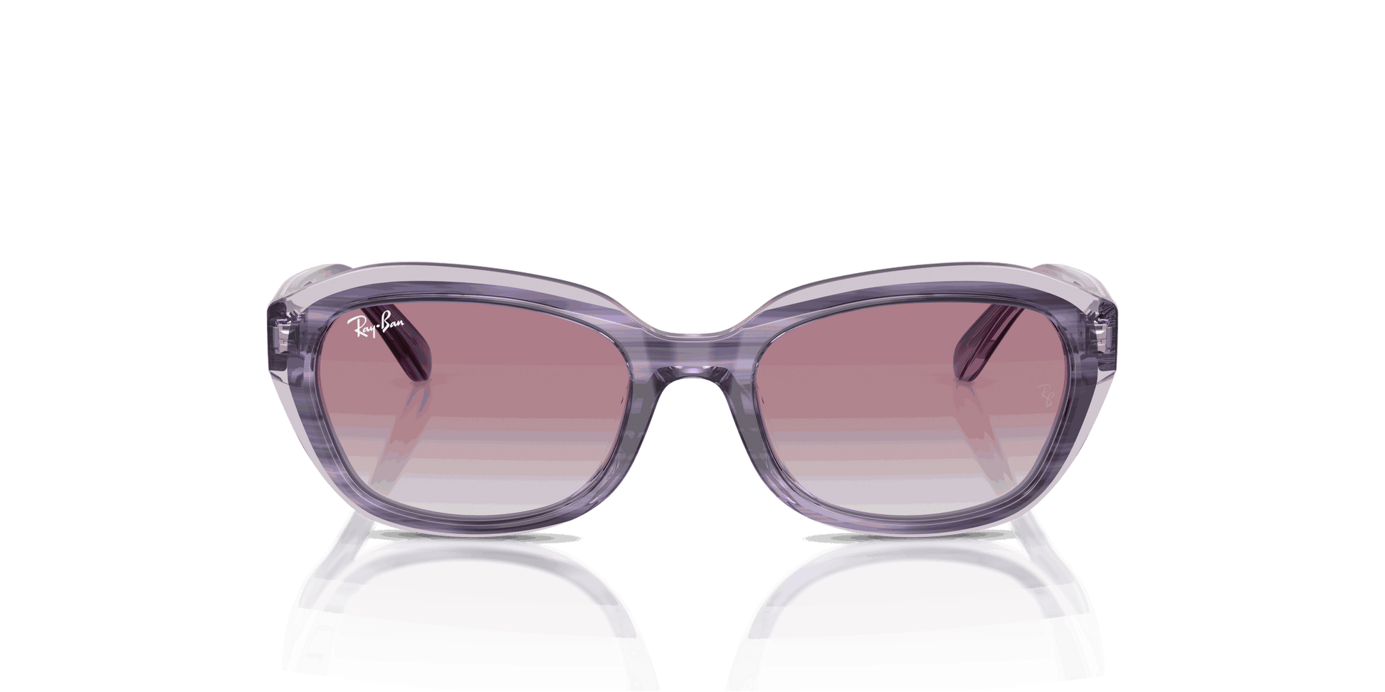[Grey Gradient Violet Lenses, Polished Striped Violet On Transparent Violet Frame]