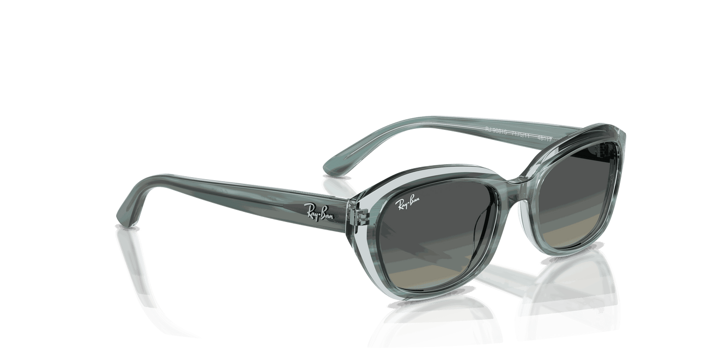 [Gradient Grey Lenses, Polished Striped Green On Transparent Green Frame]