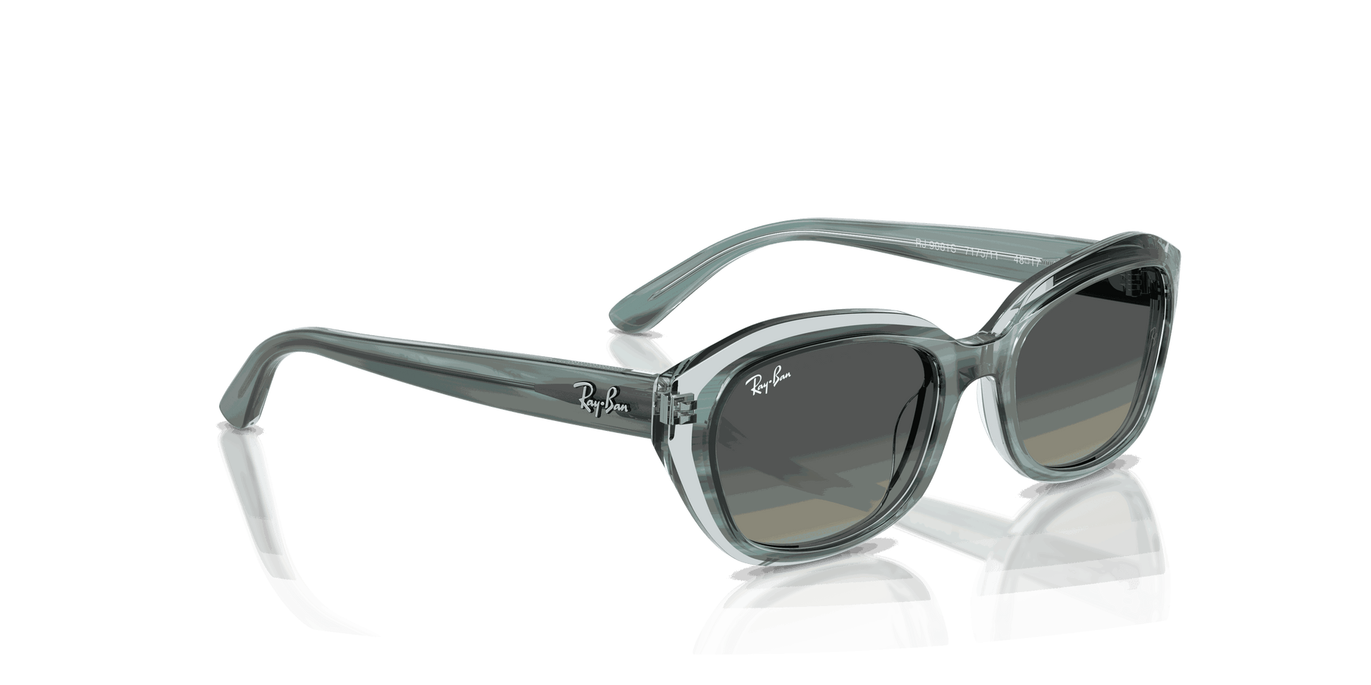 [Gradient Grey Lenses, Polished Striped Green On Transparent Green Frame]