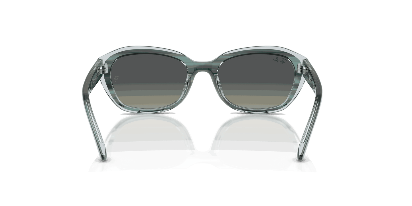 [Gradient Grey Lenses, Polished Striped Green On Transparent Green Frame]