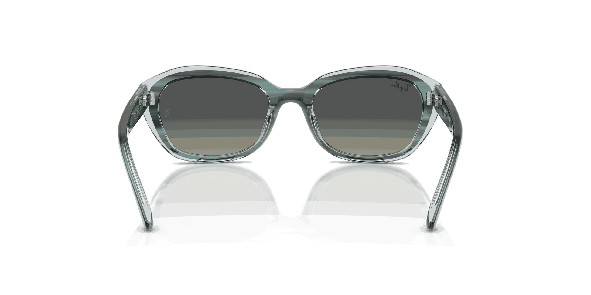[Gradient Grey Lenses, Polished Striped Green On Transparent Green Frame]