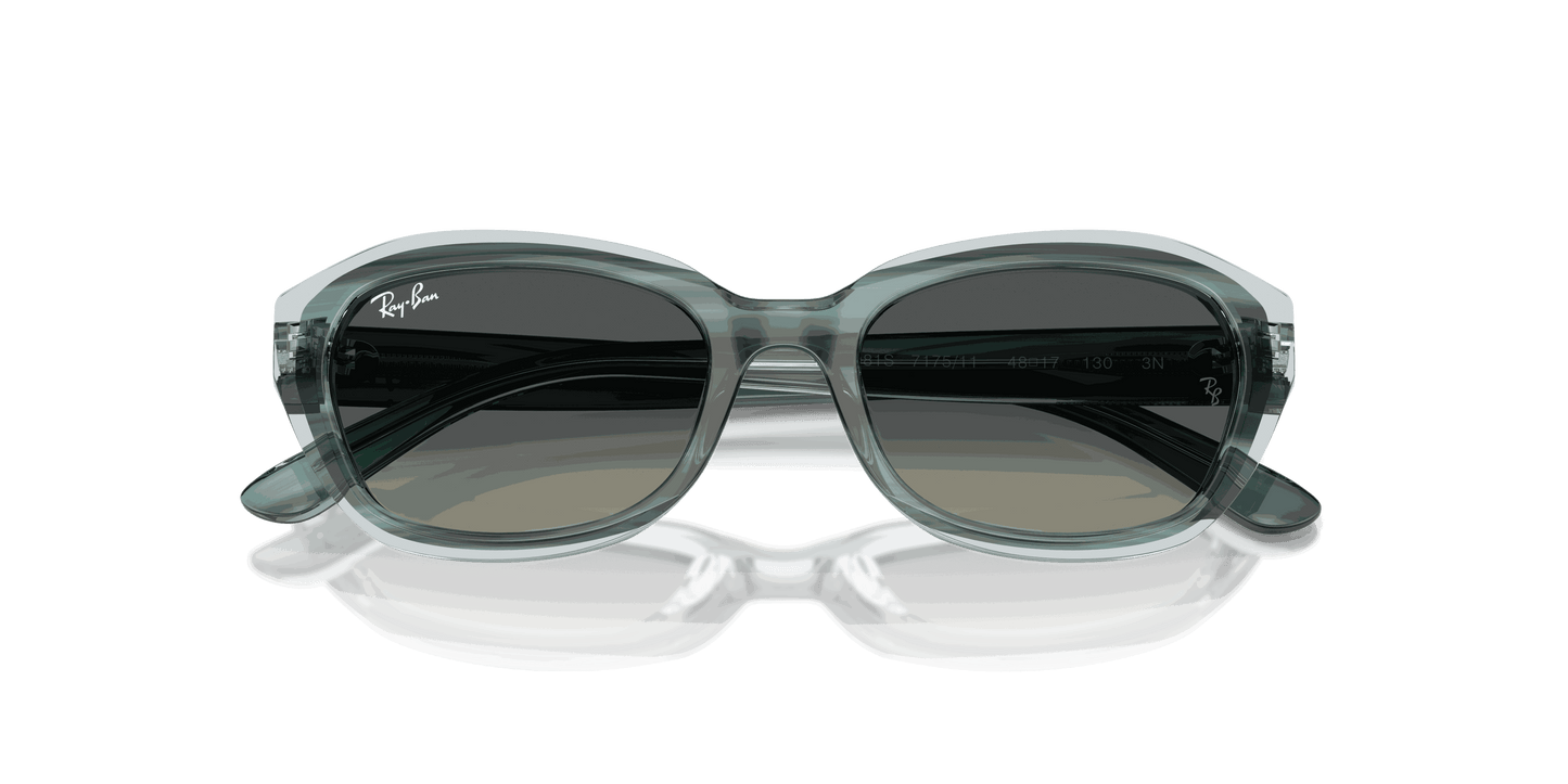 [Gradient Grey Lenses, Polished Striped Green On Transparent Green Frame]