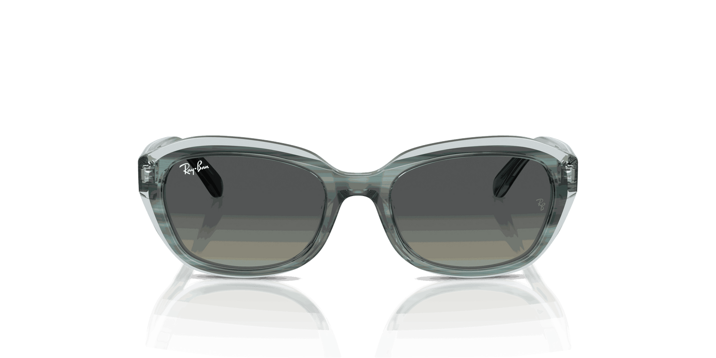 [Gradient Grey Lenses, Polished Striped Green On Transparent Green Frame]