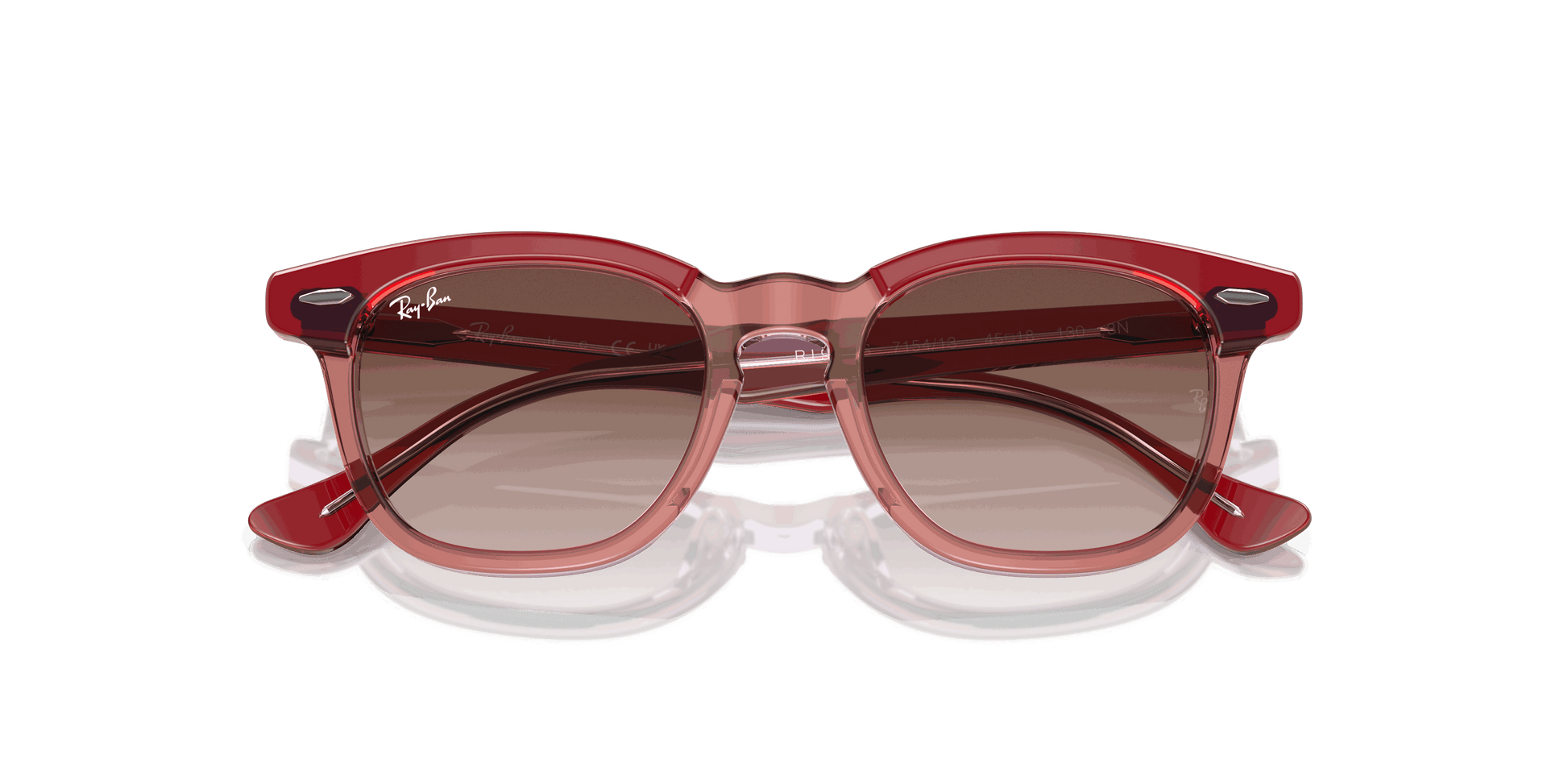 [Brown Lenses, Polished Top Red & Orange & Light Purple Frame]