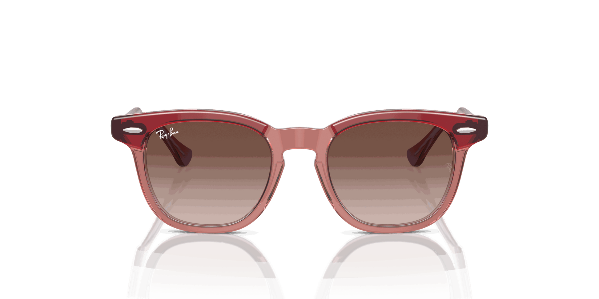[Brown Lenses, Polished Top Red & Orange & Light Purple Frame]