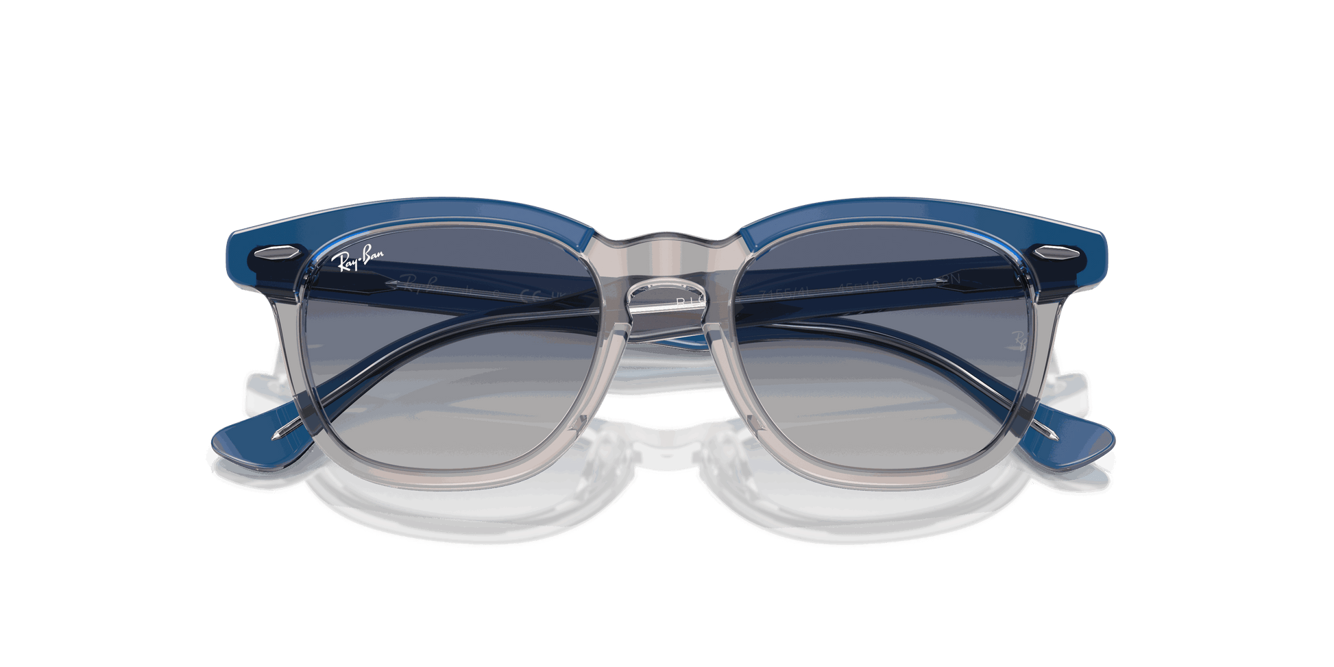 [Grey/Blue Lenses, Polished Top Dark Blue & Brown & Light Grey Frame]