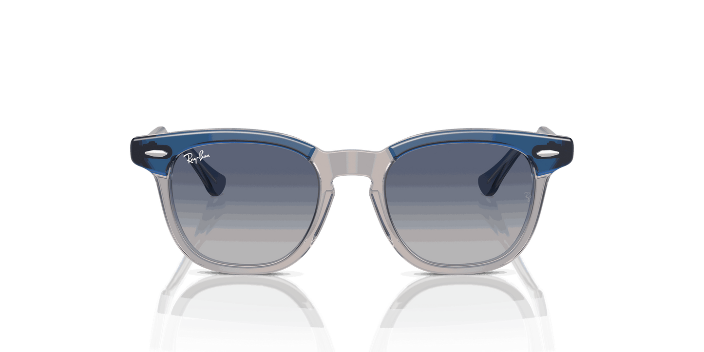 [Grey/Blue Lenses, Polished Top Dark Blue & Brown & Light Grey Frame]