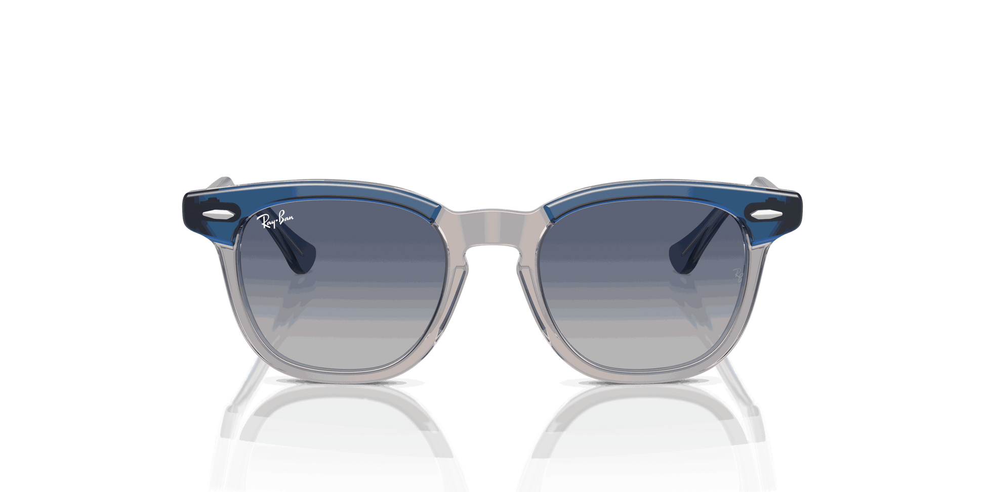 [Grey/Blue Lenses, Polished Top Dark Blue & Brown & Light Grey Frame]