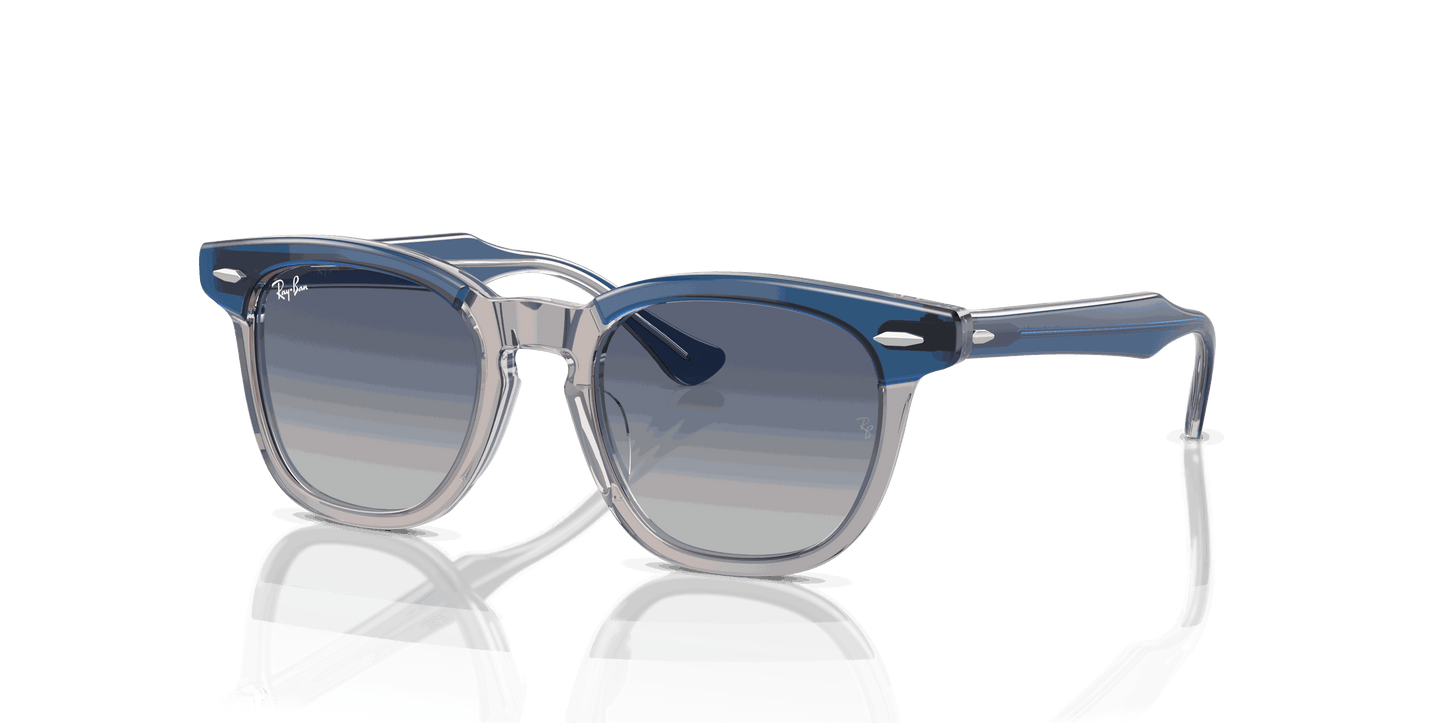 [Grey/Blue Lenses, Polished Top Dark Blue & Brown & Light Grey Frame]
