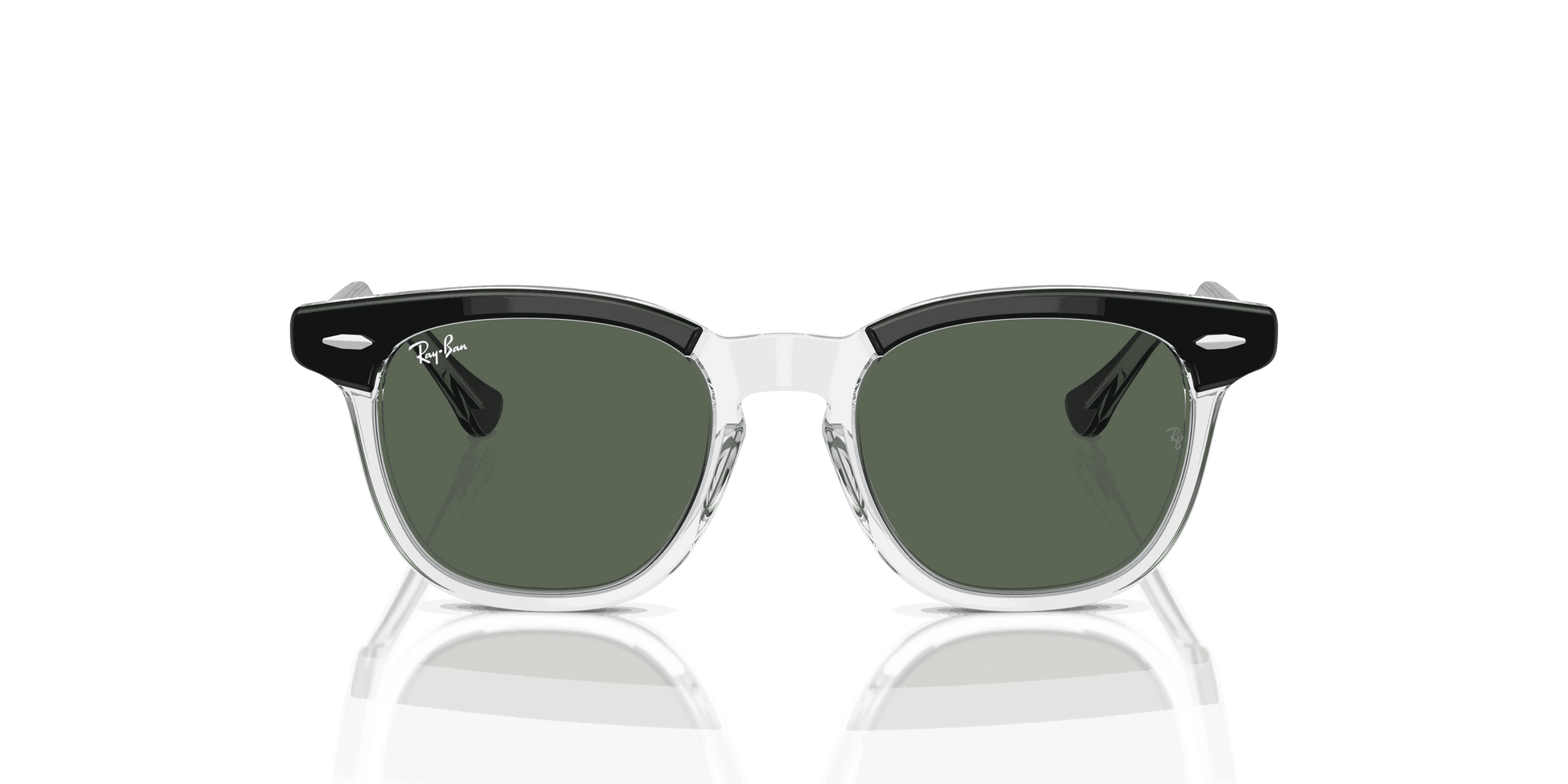[Dark Green Lenses, Polished Black On Transparent Frame]