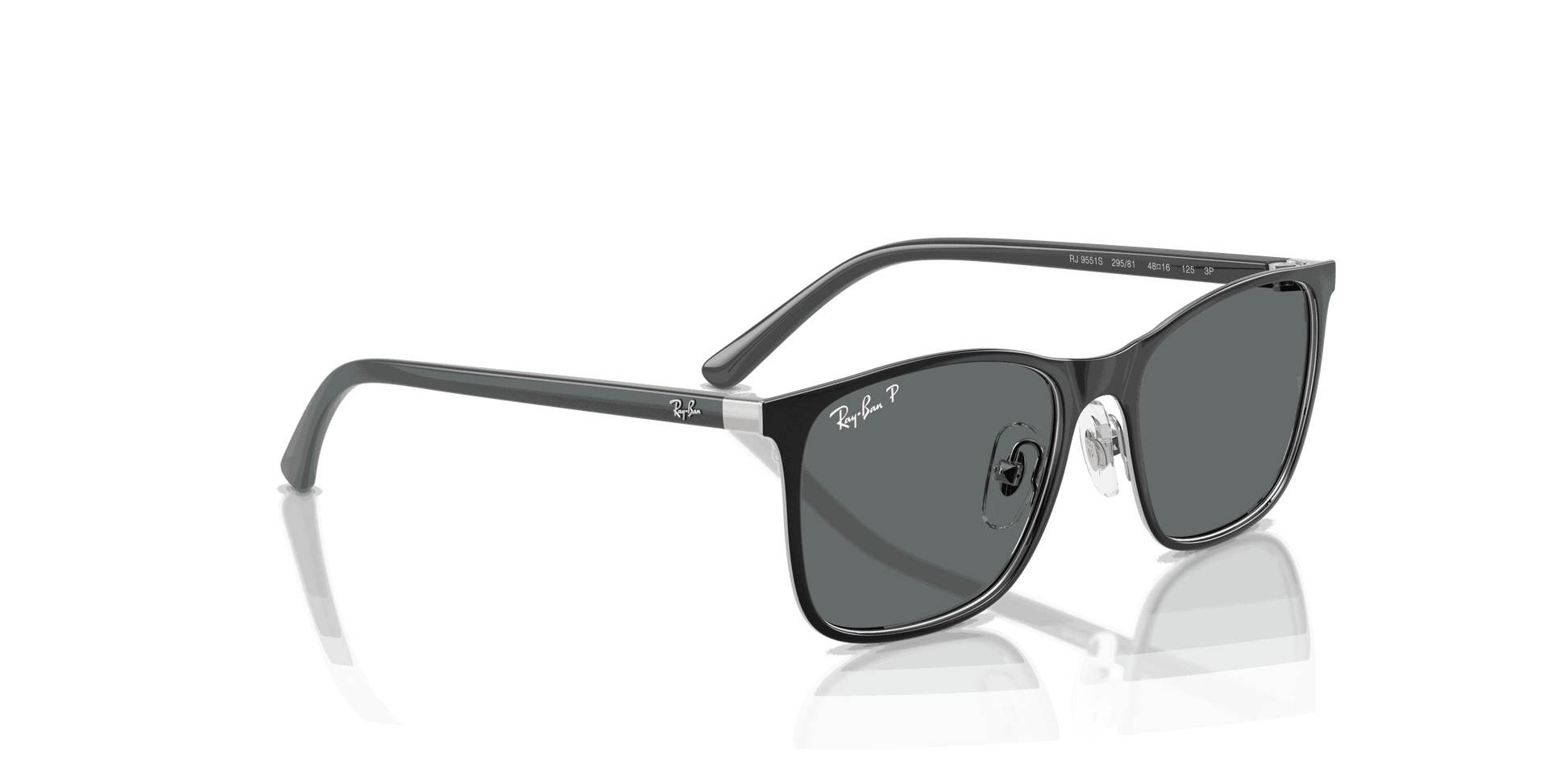 [Dark Grey Polar Lenses, Polished Black On Silver Frame]