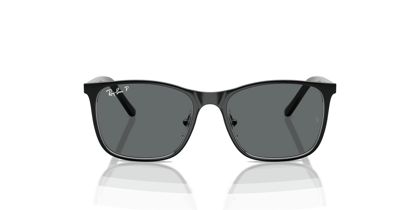 [Dark Grey Polar Lenses, Polished Black On Silver Frame]