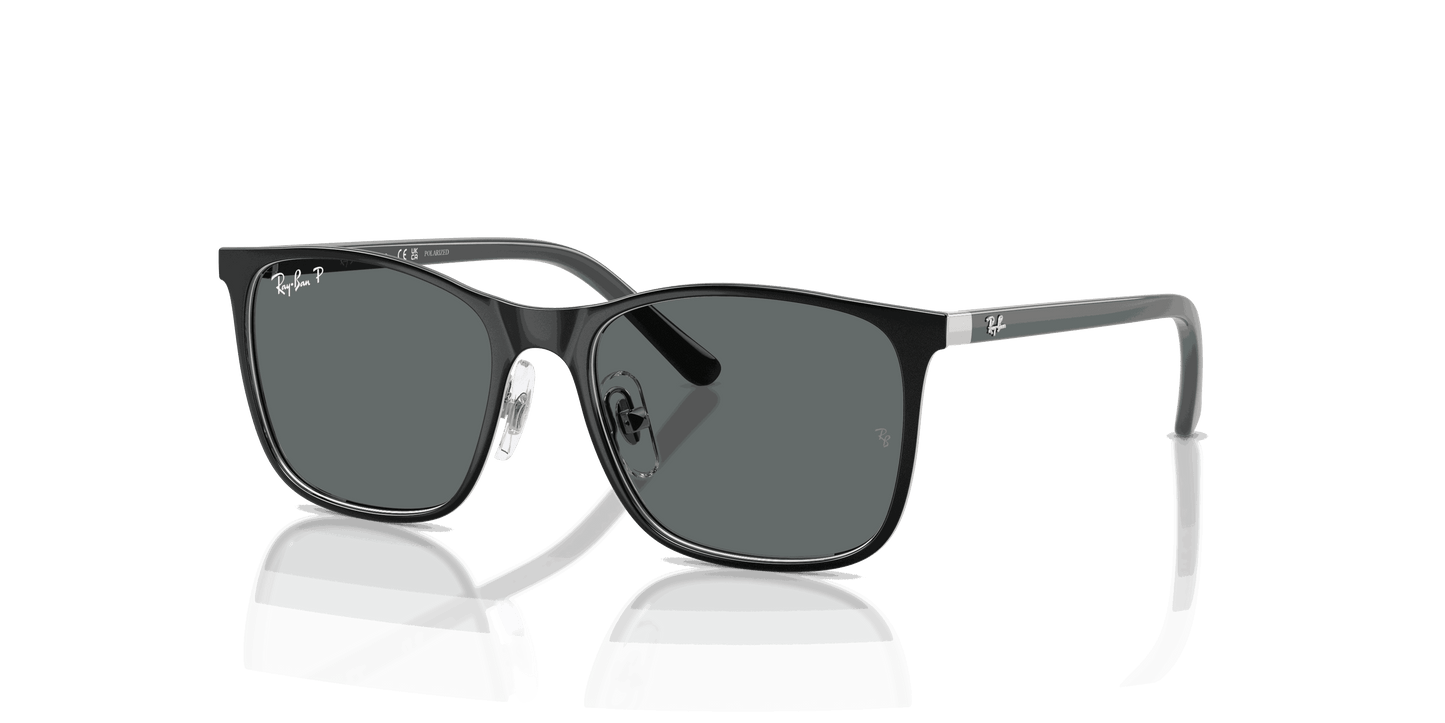 [Dark Grey Polar Lenses, Polished Black On Silver Frame]