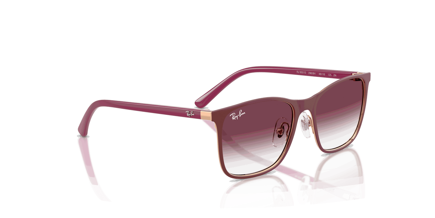 [Clear Gradient Dark Violet Lenses, Matte Bordeaux On Rose Gold Frame]