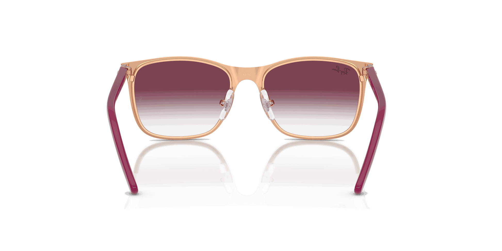 [Clear Gradient Dark Violet Lenses, Matte Bordeaux On Rose Gold Frame]