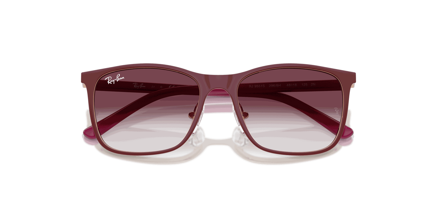[Clear Gradient Dark Violet Lenses, Matte Bordeaux On Rose Gold Frame]