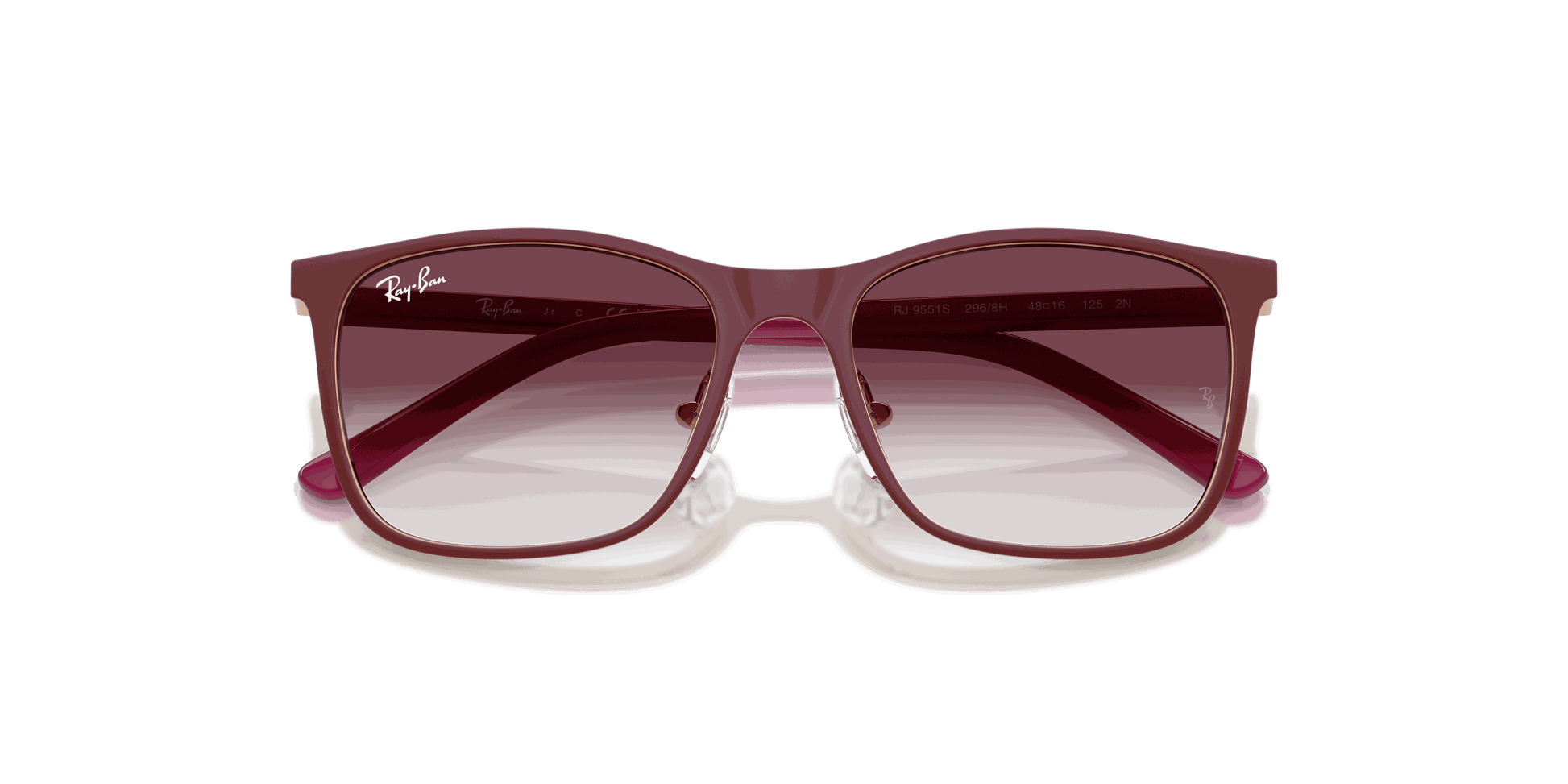[Clear Gradient Dark Violet Lenses, Matte Bordeaux On Rose Gold Frame]