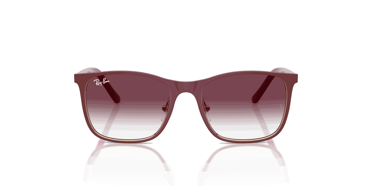 [Clear Gradient Dark Violet Lenses, Matte Bordeaux On Rose Gold Frame]