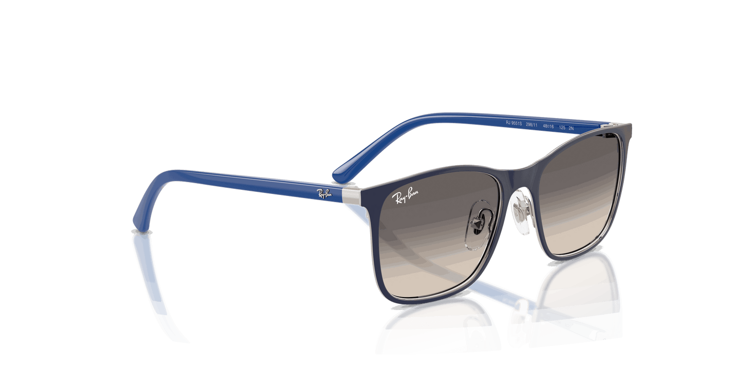 [Gradient Grey Lenses, Matte Blue On Silver Frame]