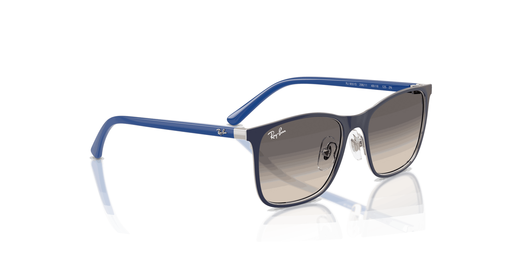 [Gradient Grey Lenses, Matte Blue On Silver Frame]