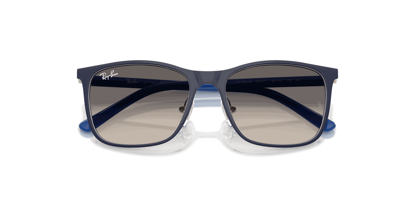 [Gradient Grey Lenses, Matte Blue On Silver Frame]